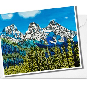 Carte de voeux, carte de voeux vierge avec enveloppe, carte d'art inspirée de la nature, carte 5,5 x 4,25 pouces