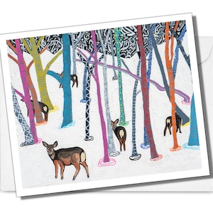 Carte de voeux, carte de voeux vierge avec enveloppe, carte d'art inspirée de la nature, carte 5,5 x 4,25 pouces