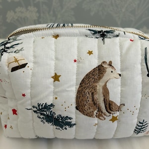 Quilted toiletry/makeup bag