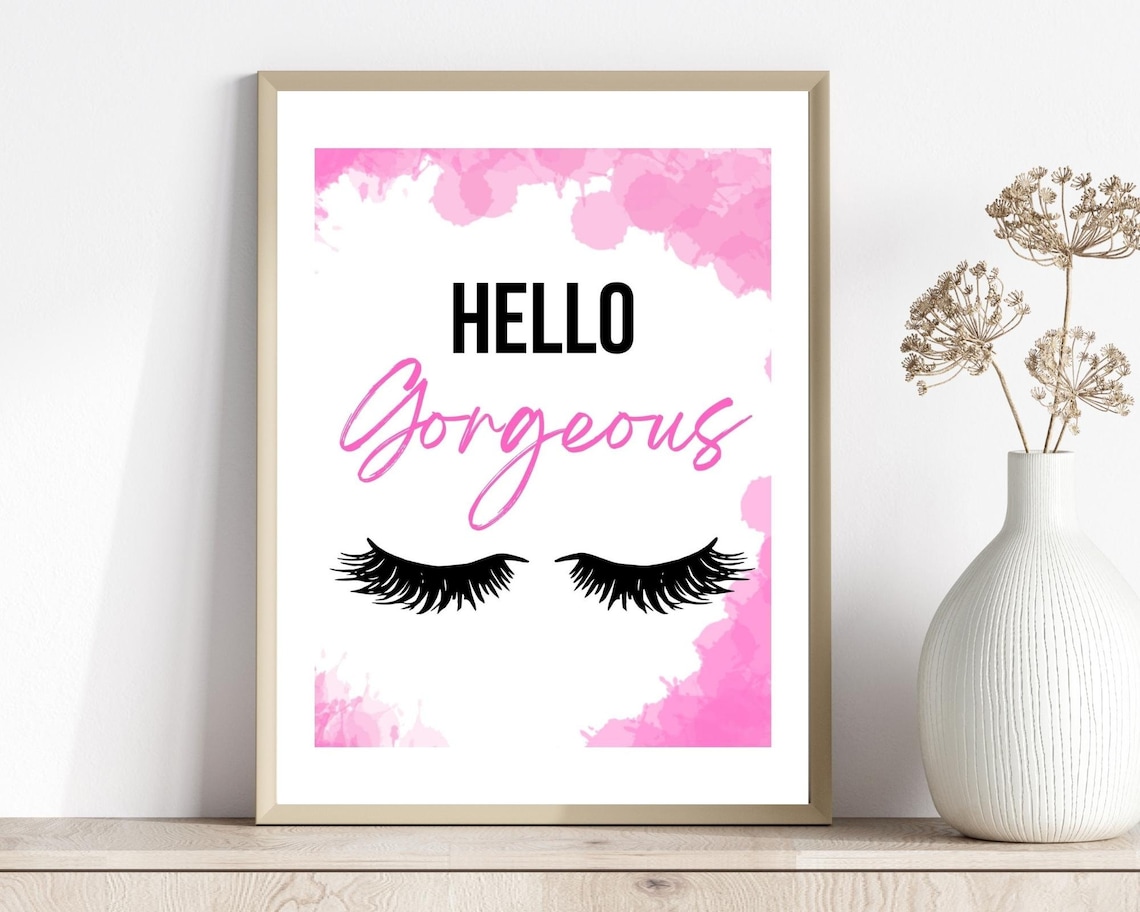 Hello Wall Decor Lash Printable Lash Wall Art Lash Etsy