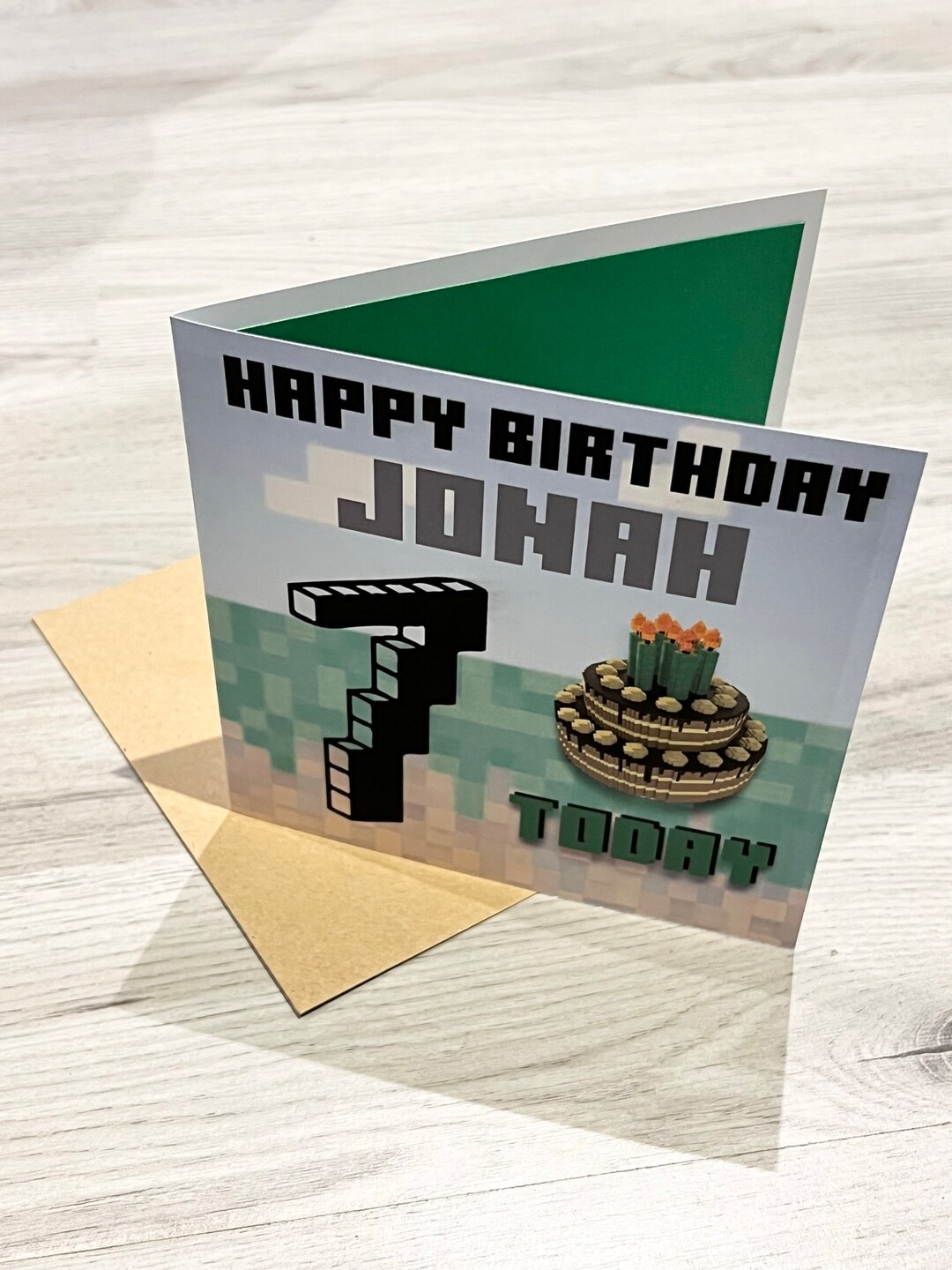 Personalised Minecraft Birthday Card - Etsy