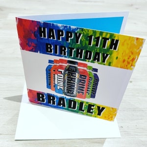 Personalised PRIME Drink Birthday card - Logan Paul KSI - Happy Birthday - Rainbow