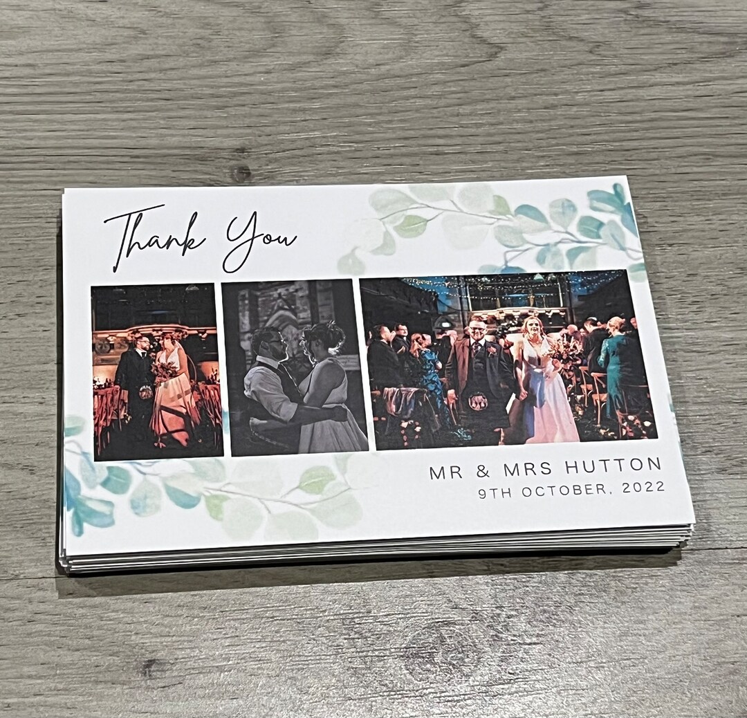 Personalised Photo Wedding Thank You Cards - Etsy UK