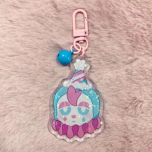 Trans Clown 2.5&quot; Acrylic Charm with Bell