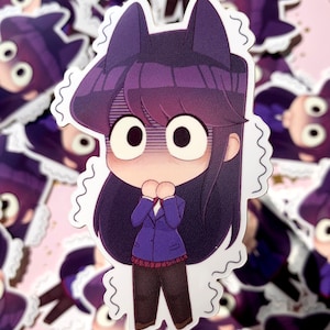 Scared Cat Komi: Komi Can't Communicate 3" Vinyl Sticker