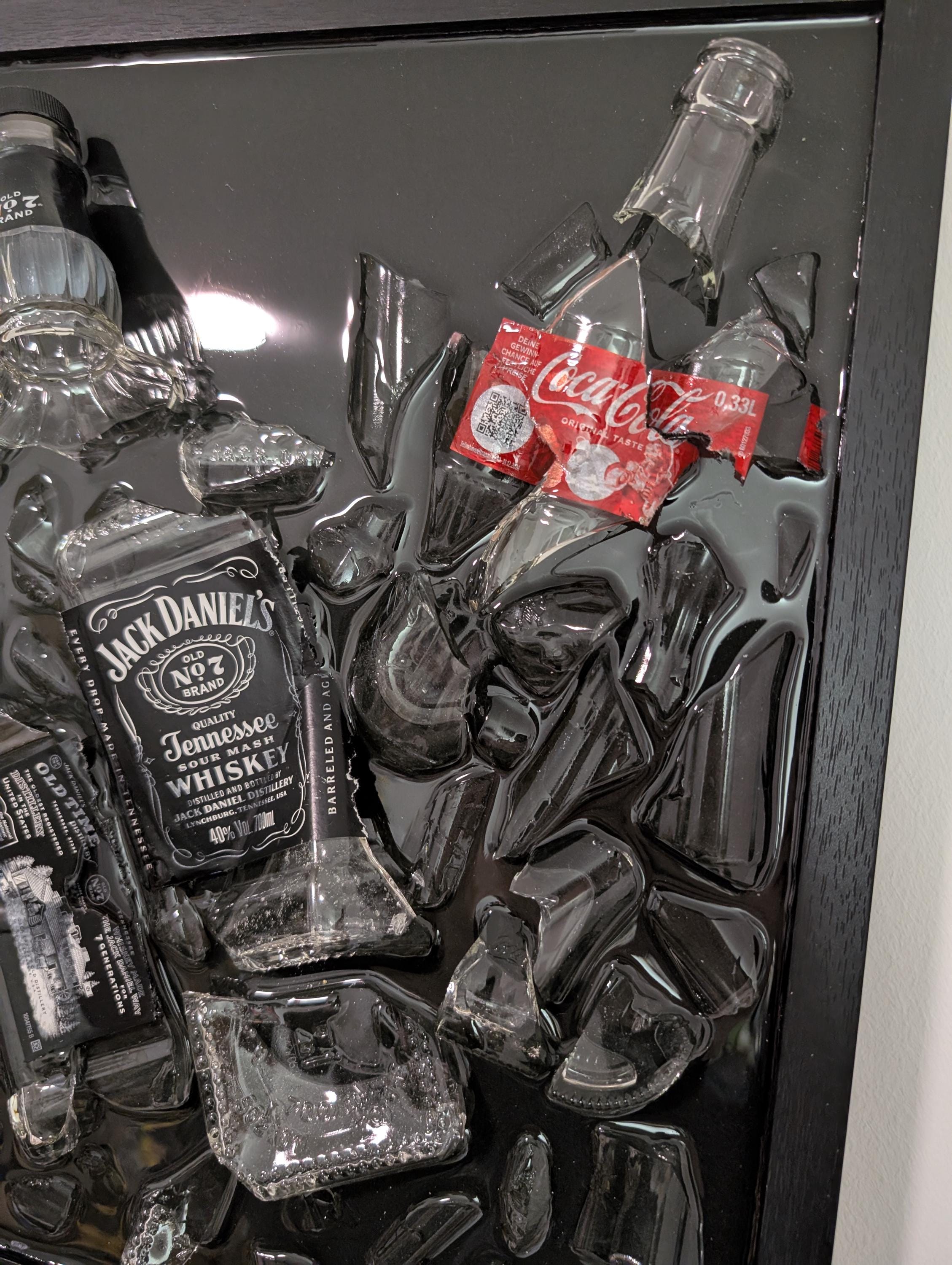 Epoxy Resin - Jack Daniel's and Coke Picture Frame With Broken