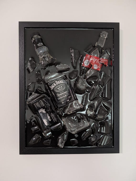 Epoxy Resin - Jack Daniel's and Coke Picture Frame With Broken