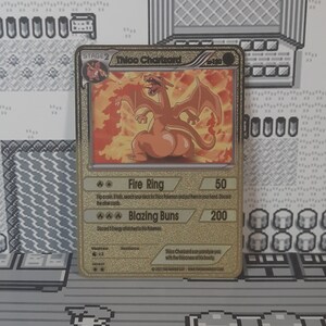 Thicc Charizard Funny Gold Metal Pokemon Card - Etsy