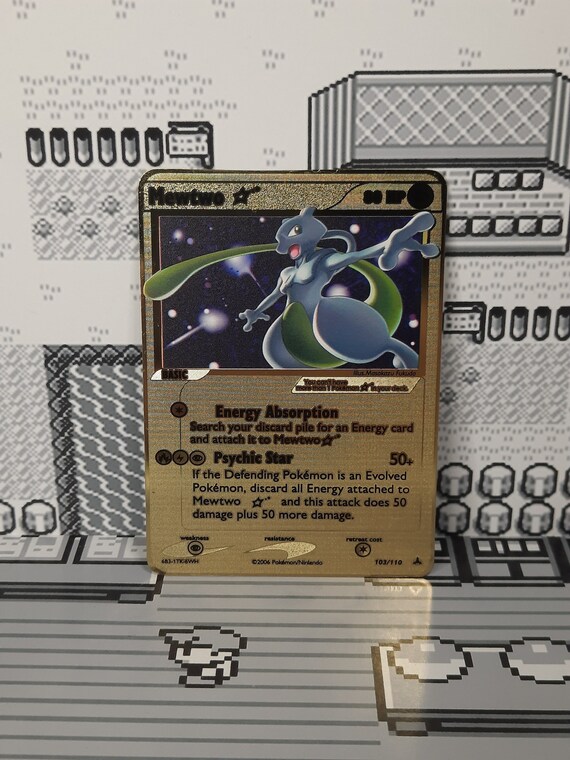 Mewtwo Star Holon Phantoms Gold Metal Pokemon Card