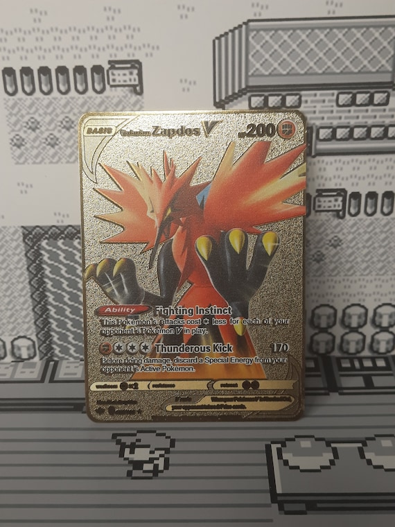 Galarian Zapdos V Chilling Reign Gold Metal Pokemon Card - Etsy