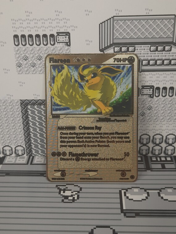 Flareon Star Power Keepers Gold Metal Pokemon Card Flareon Star Power Keepers Gold Metal Pokemon Card