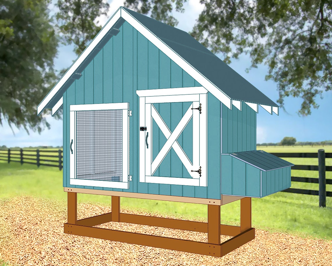 4x8 Chicken Coop Plans PDF Large Chicken Coop With Run Small Building