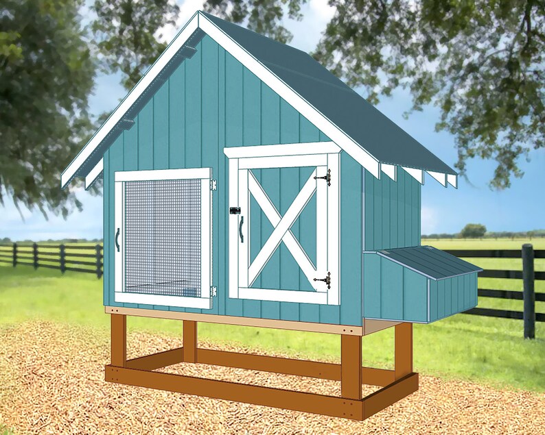 4x8 Chicken Coop Plans PDF Large Chicken Coop With Run Small Building