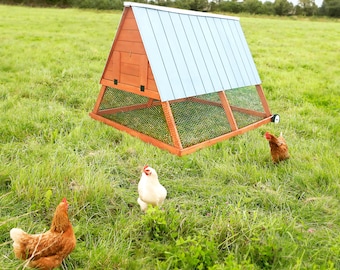 5x8 A Frame Chicken Coop Plans PDF • Portable Chicken Coop with Run • Mobile Chicken Tractor Plans for 3 - 5 • 6 DIY Printable Materials