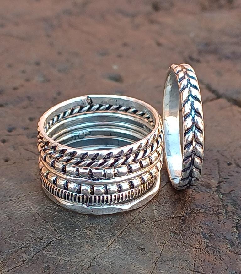 Set 21 Anelli Impilabili In Argento – Stile Boho Chic, Regolabili, Minimal E Statement, Per Tutte Le Dita, Regalo Perfetto Per Donna