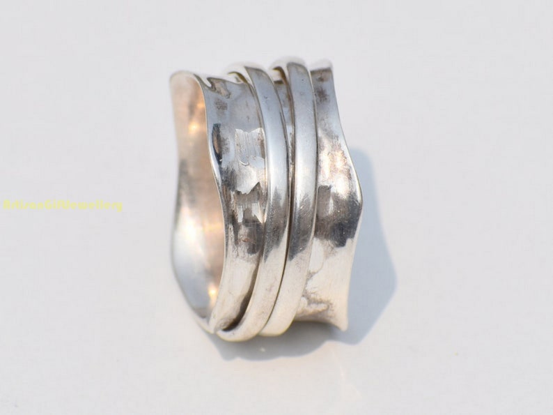 Solid Sterling Silver Ring, Spinner Ring, Handmade Ring, Meditation Ring, 925 Silver Ring, Anxiety Ring, Worry Ring,Women Ring,Gift RingRS76 image 1