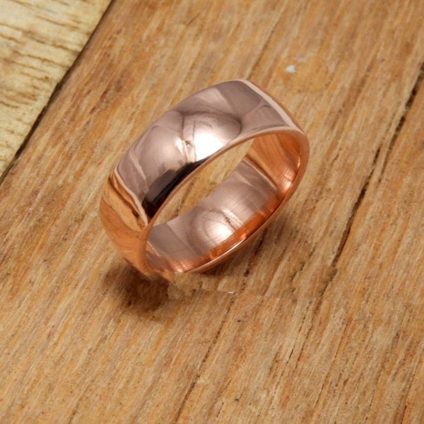 Pure Copper Band, Solid Copper Ring, Handmade Ring, Copper Band, Statement Ring, Thumb Ring, Men & Women Ring, Anniversary Ring,Gift For Her