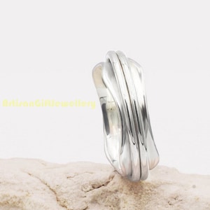 925 Sterling Silver Spinner Ring, Handmade Ring, Solid Silver Ring, Spinner Meditation Ring, Women Ring, Thumb Ring, Anniversary Ring, RS126