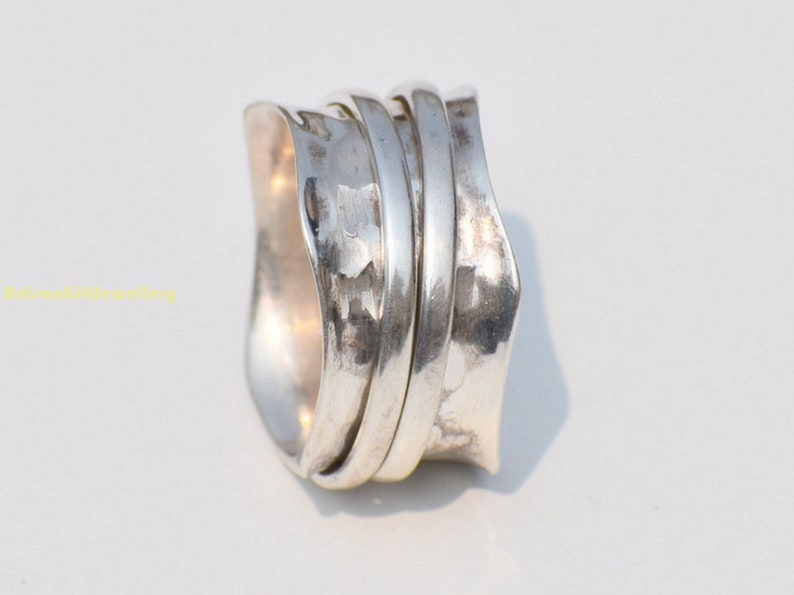 Solid Sterling Silver Ring, Spinner Ring, Handmade Ring, Meditation Ring, 925 Silver Ring, Anxiety Ring, Worry Ring,Women Ring,Gift RingRS76 image 4
