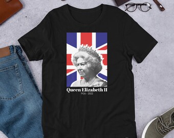 Camiseta unisex tributo a la reina Isabel II, camiseta de la reina de Inglaterra, camiseta de Su Majestad, camiseta conmemorativa de la reina Isabel