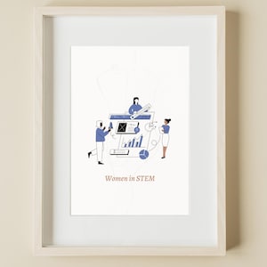 Women in STEM wall Art, Printable Wall Art, Downloadable Wall Art, Science
