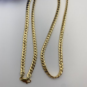 18K Gold Filled 5mm Diamond Cut Miami Cuban Chain 24" Long- Gold Plated Chain Cuban Miami Style - Oro laminado cadenas