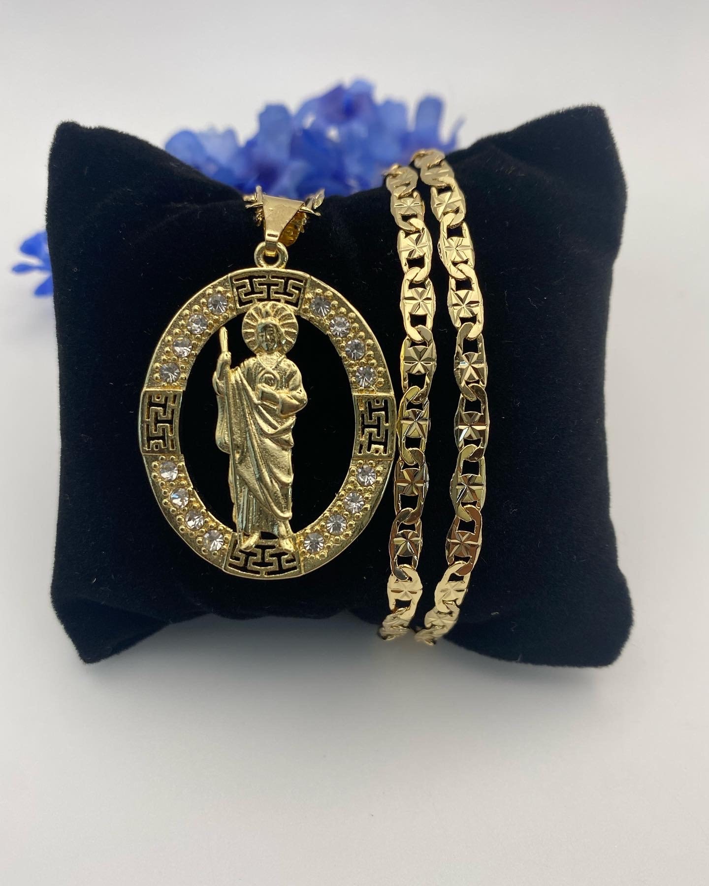 14K Gold Filled Saint Jude Necklace 24" Long for Good Luck / 24k Gold ...