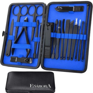 18  Piece Stainless Steel Hand and Foot Nail Kit, Personalized Manicure Set, Pedicure Set, Self Care Set,Spa Set, Wedding Bridesmaids
