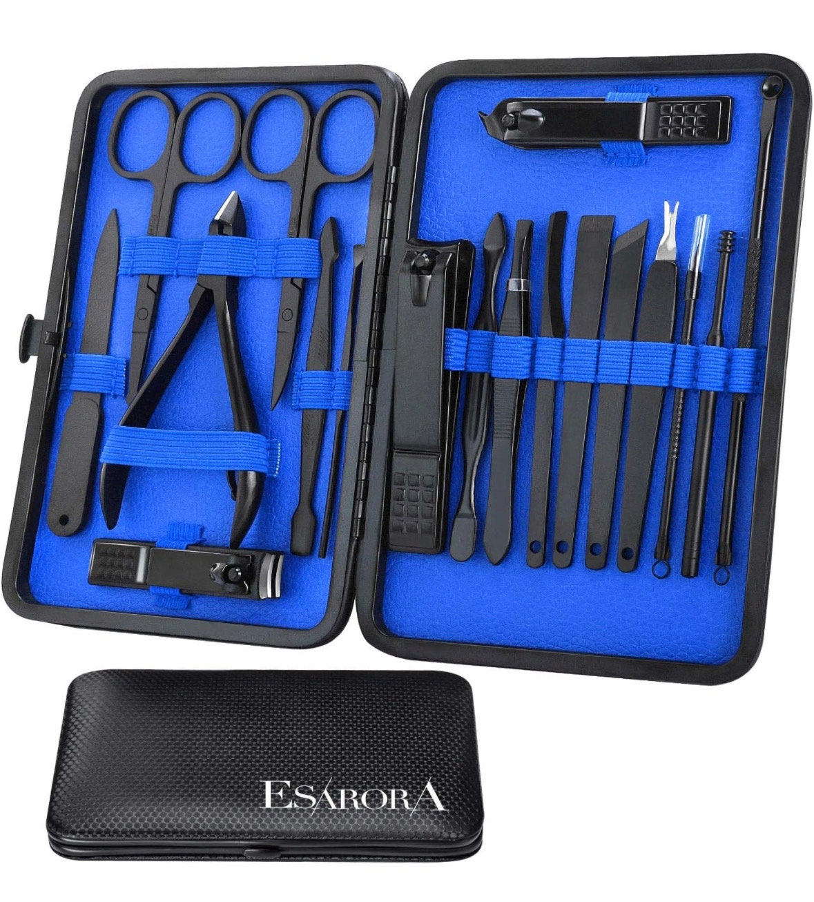 18  Piece Stainless Steel Hand and Foot Nail Kit, Personalized Manicure Set, Pedicure Set, Self Care Set,Spa Set, Wedding Bridesmaids