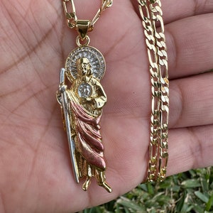St Jude Necklace Rose Gold , Tarnish Free Cadena San Judas Tadeo oro bañado . For him or her , gift , anniversary, necklace .