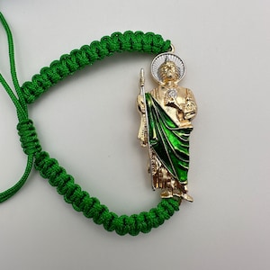 St Jude Rope Adjustable Bracelet for him or Her - Pulcera San Judas Ajustable para El o Ella green-San Judas Bracelet