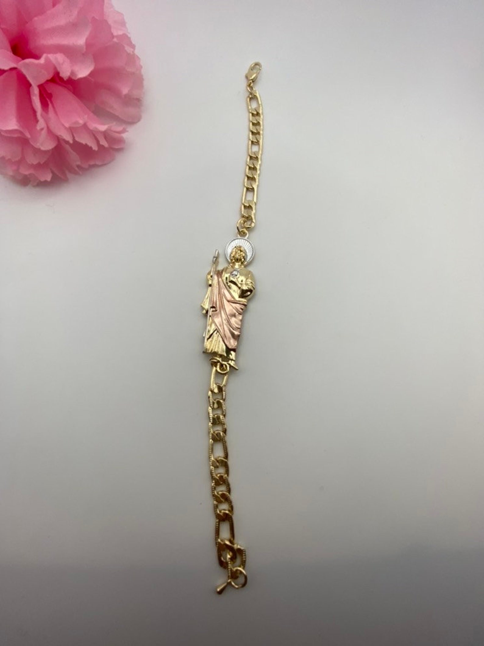 Bellissimo Braccialetto Con Catena Cubana Di Colore Placcato Oro - Foto 5