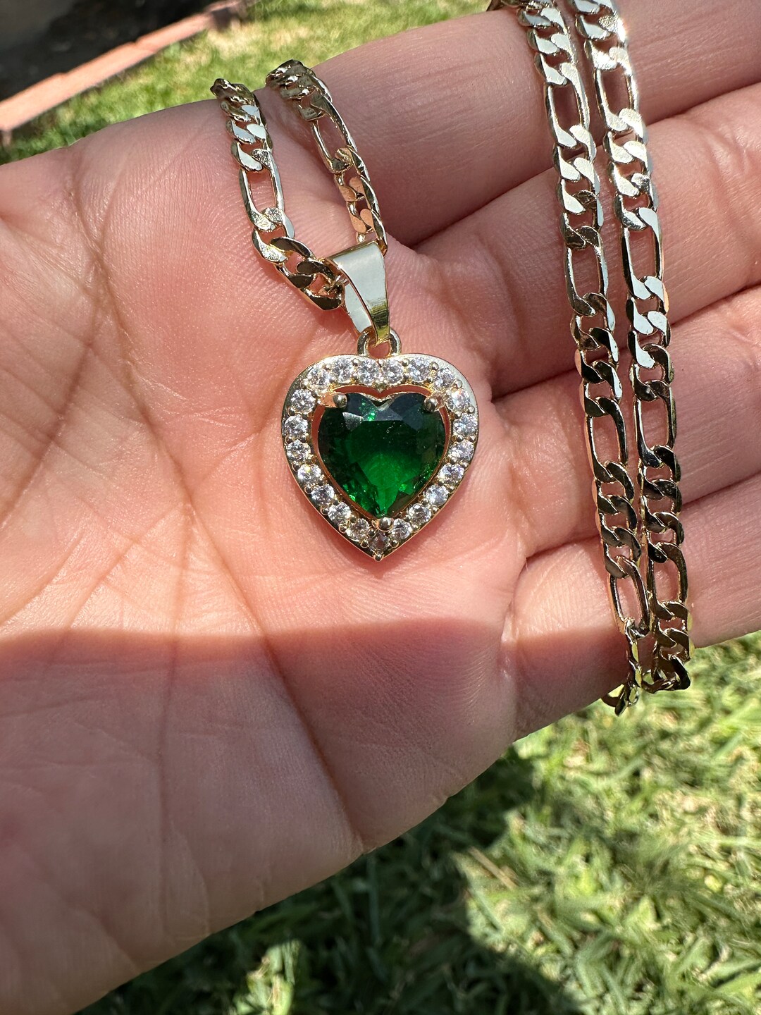 アクセサリー HUMAN MADE HEART NECKLACE GREEN il_1080xN.2442332479_6zxj.jpg