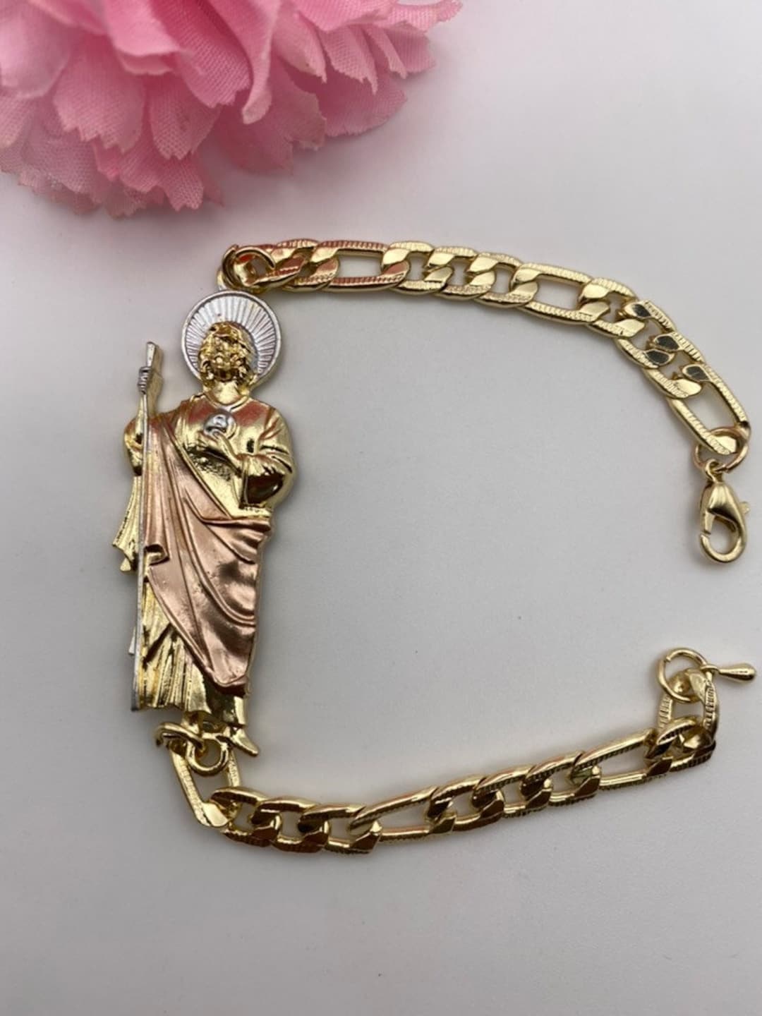 Cute Virgencita Bracelet Charms Gold Plated Mexican Pulsera Virgin Mary San  Judas Tadeo Accessories for Women DIY Jewelry Making