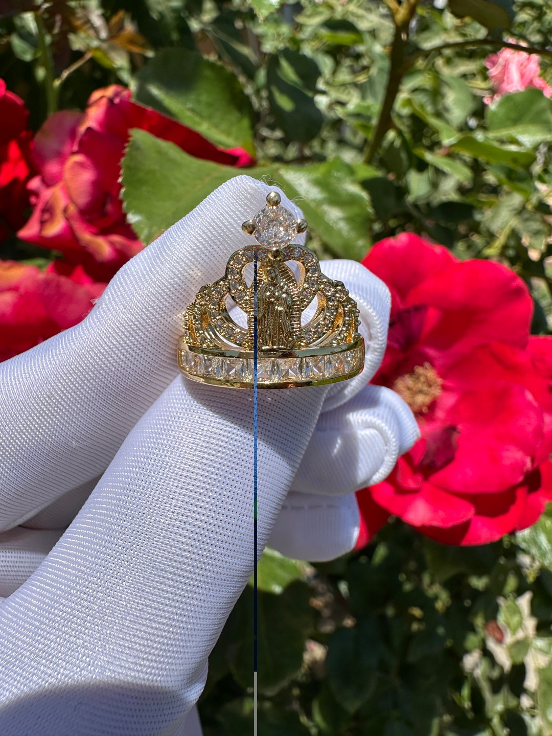 14k Gold Plated Virgin Mary Virgen Maria Lady Guadalupe Ring Gift for ...
