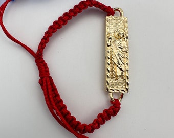 St Jude Rope verstelbare armband voor hem of haar - Pulcera San Judas Ajustable para El o Ella rood