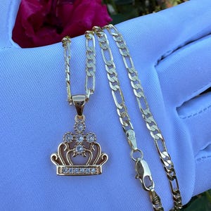Crown Necklace with Cross , Princess Crown Necklace, Bridesmaid jewelry, Wedding gift, Gift for kids, Gift for women Queen Necklace