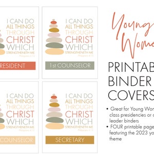 Printable LDS Young Women Binder Cover (Youth Theme)