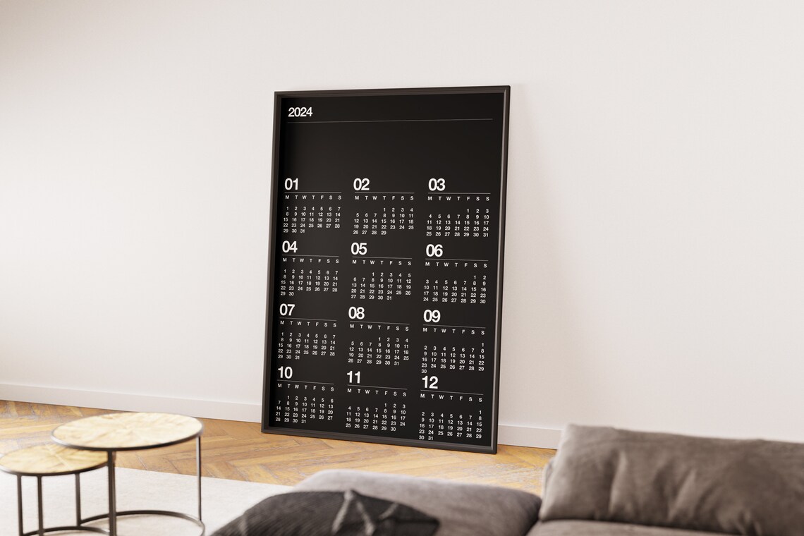 2024 Printable Poster Calendar 50x70 Cm - Etsy