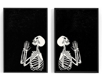 Skeleton Wall Decor | Halloween Wall Art | Skeleton Print | JPG