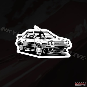 JDM AE86 Modded - Tuned JDM Racer Car Vinyl KissCut Sticker von KyodaiCollective