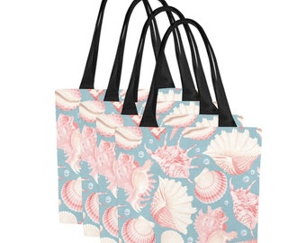 Canvas Tote Bag (Set of 4), Tote Bag Beach Design