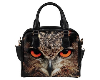 Leuke Uil Handtas, Close-up van Uil Handtas, Uil Accessoires, Crossbody Tas met Uilen, Handtas met Uilen, Portemonnee met Uilen, Duurzame Handtas