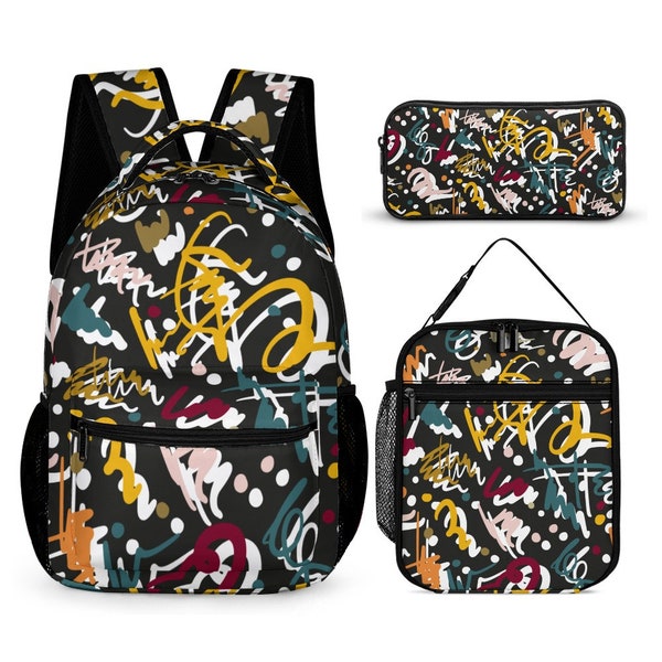 Backpack Set, Backpack / Lunch Bag / Pencil Bag, Insulated Lunch Bag, Lunch Bag Insulated, Custom Backpack, Custom Lunch Bag, Pencil Pouches