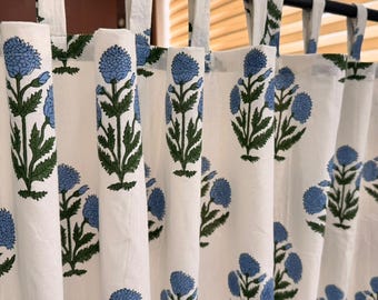 Indian Semi Blackout Floral Curtains For Window/Door/Shower/Kitchen/Dorm/Bathroom/Living Room.
