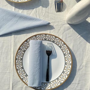 Dusty Blue Kitchen Zero Waste Everyday Dinner Napkin Set 100% Cotton Wedding Table Napkins Reusable Eco Frindly Cloth Napkins.