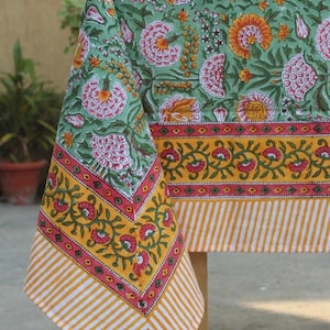 Tovaglia con stampa a blocchi vintage Boho, quadrata/rettangolare/rotonda, copritavolo personalizzato con tovagliolo/tovaglietta/runner, set di decorazioni per il tavolo fatte a mano.
