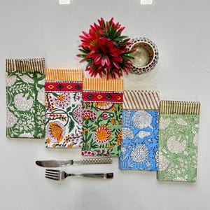 Abendessen Servietten Set Mit 2,4,6,8,10,12 Stück Boho Baumwolle Tischservietten Vintage Block Print Servietten Verwendet Hochzeit/Party/Abendessen/Babyparty.