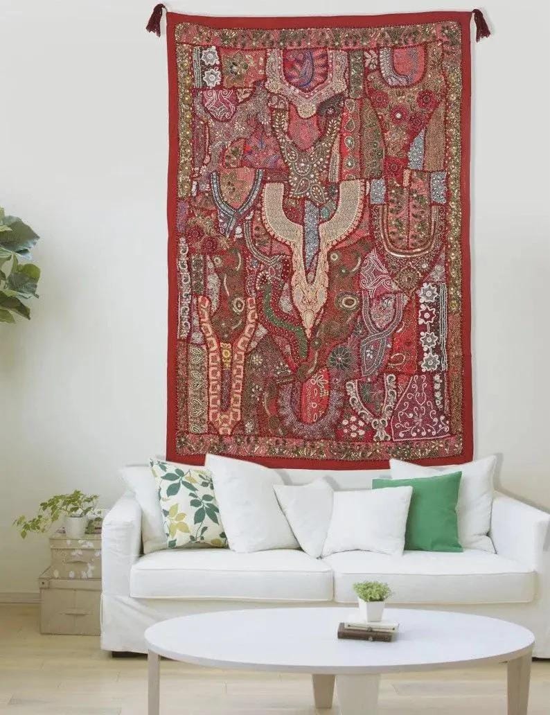 Tapestyr Handmade Cotton Patchwork, Wall Hanging Tapestry, Home Textiles Cotton ...