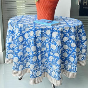 Boho Vintage Block Print Tablecloth Square/Rectangle/Round Custom Table Cover With Napkin/Placemat/Runner Handmade Table Top Decor Set.